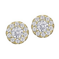 Diamond Framed Stud Earrings in 14K Yellow Gold (0.128 CT. T.W.)